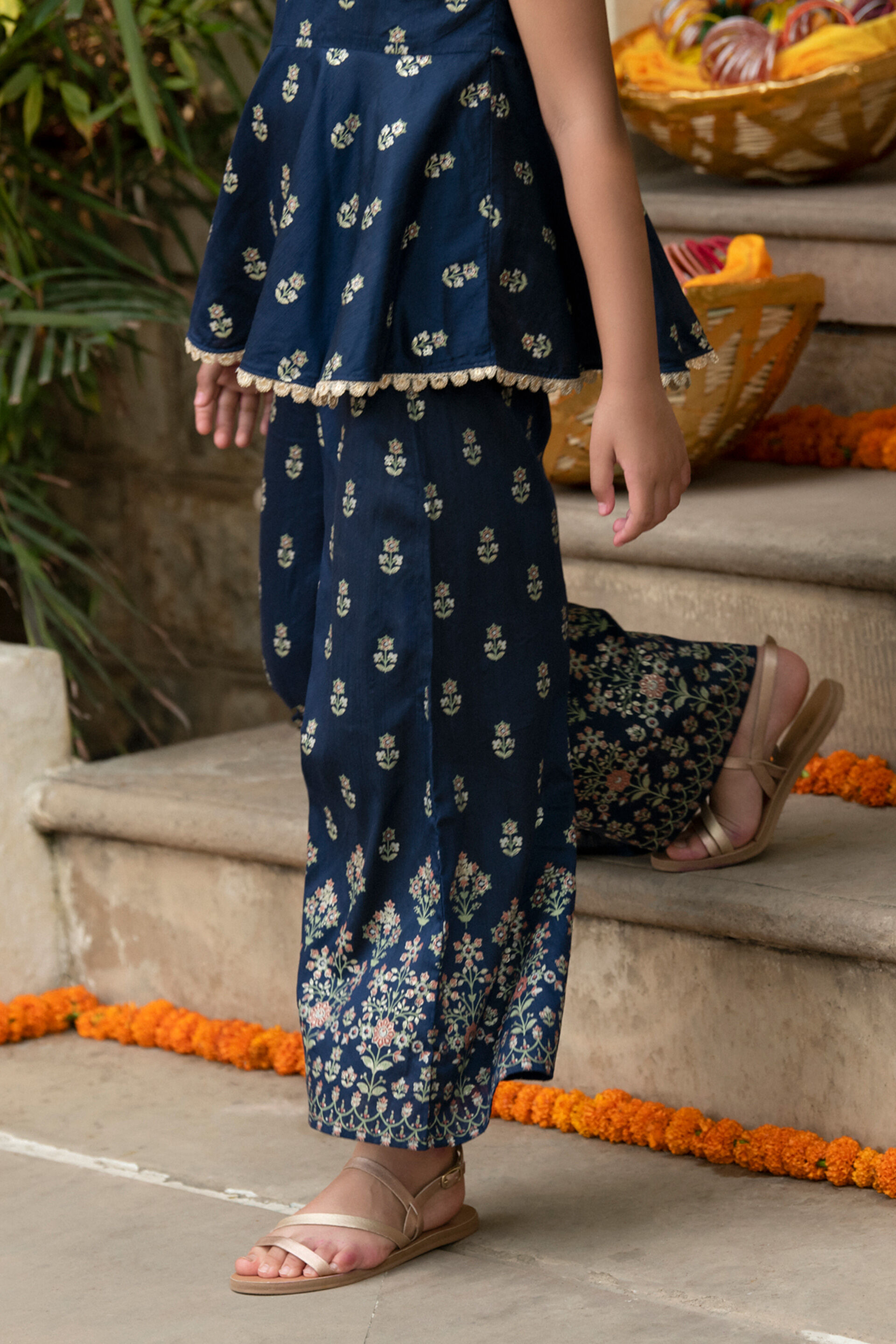 Indigo Khadi Flared Suit, Indigo, image 5